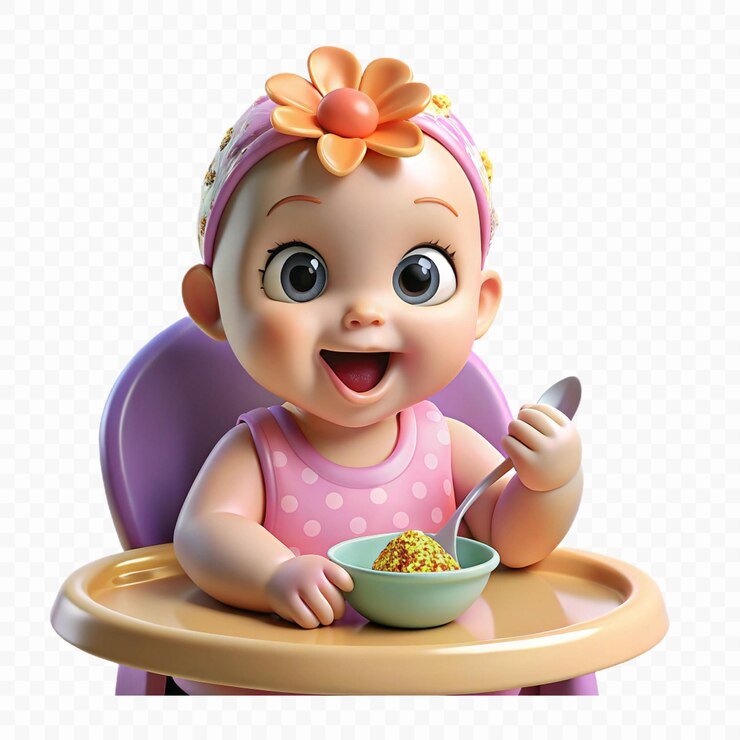 Baby eating food