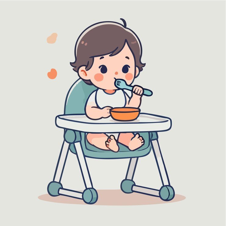 Baby enjoying puree